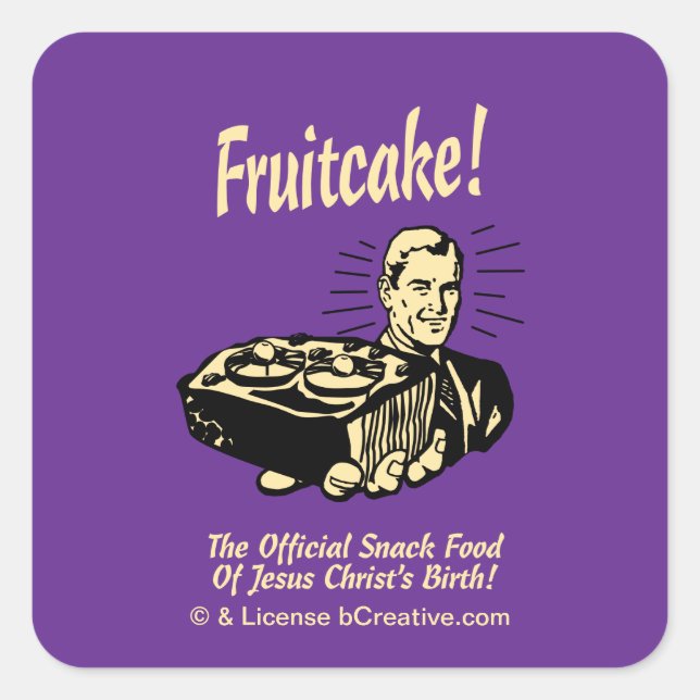 Fruitkaka! Jesus föda Fyrkantigt Klistermärke (Framsida)