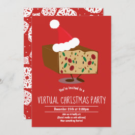 Fruitkaka Tecknad Virtuell jul Party Inbjudningar