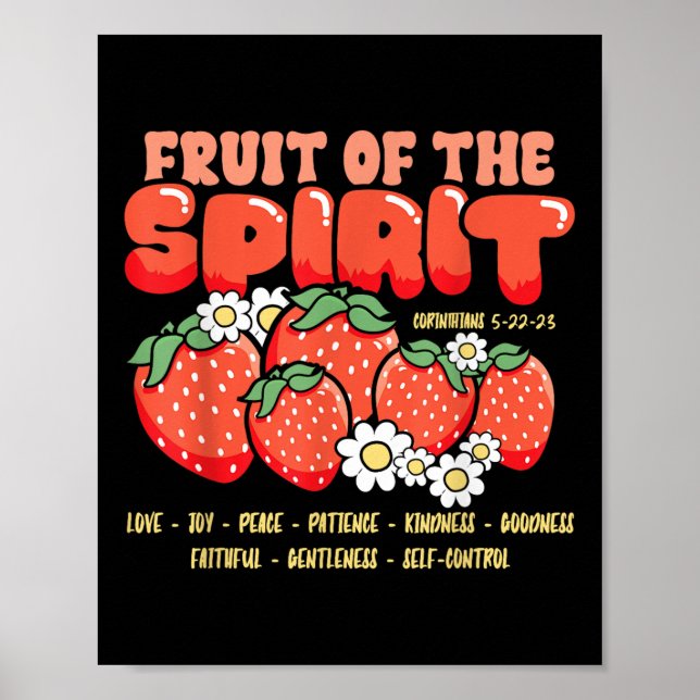 Fruits Of The Spirit Christian Faith Bible Verse J Poster (Framsidan)