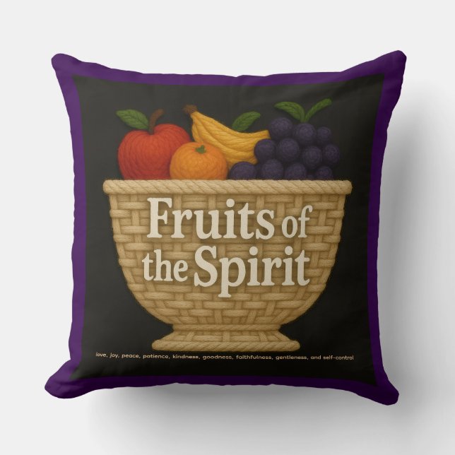 Fruits of the Spirit Yarn Look Pillow Kudde (Framsida)