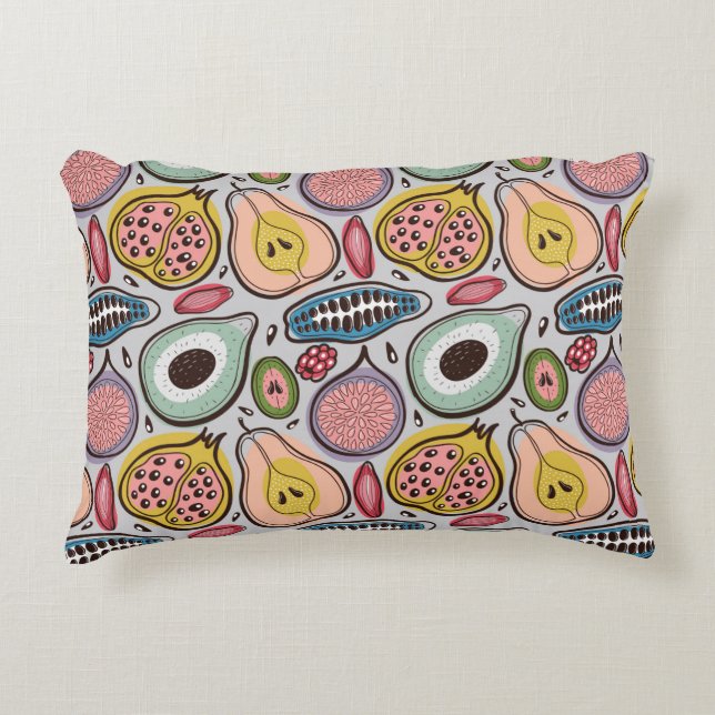Fruits seamless pattern prydnadskudde (Framsidan)