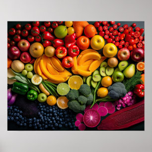 Fruits Vegetables Healthy Food Nutrition Health Poster