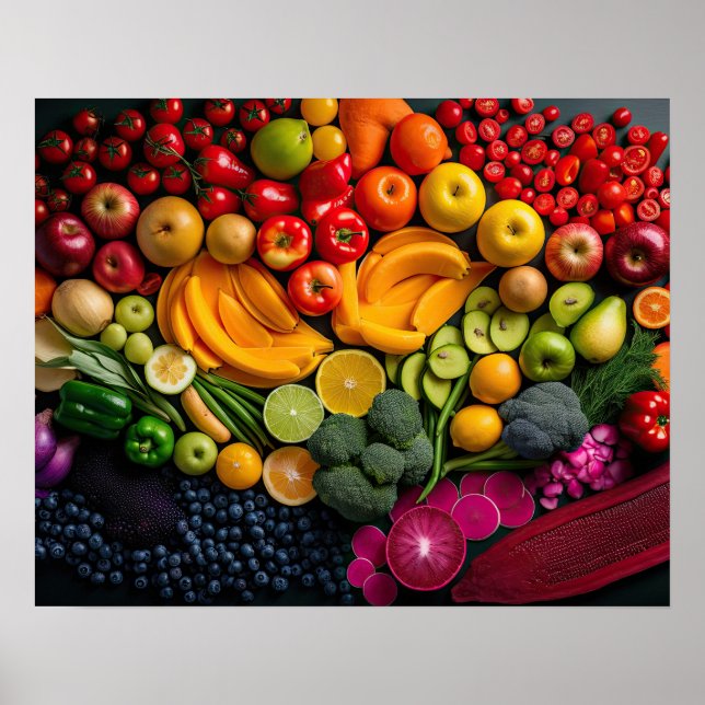 Fruits Vegetables Healthy Food Nutrition Health Poster (Framsidan)