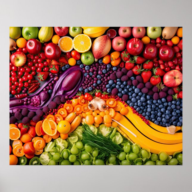 Fruits Vegetables Healthy Food Nutrition Health Poster (Framsidan)