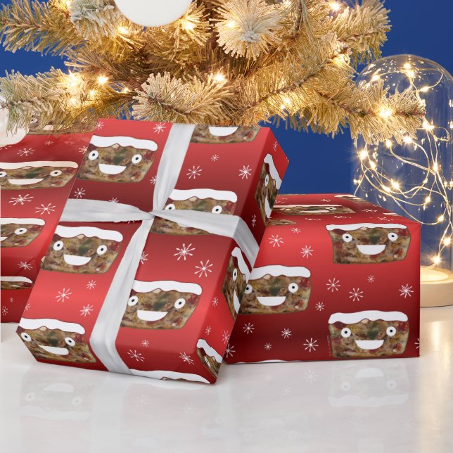 Fruittårta Mönster Red, en fin jul Presentpapper (Helgdagar)