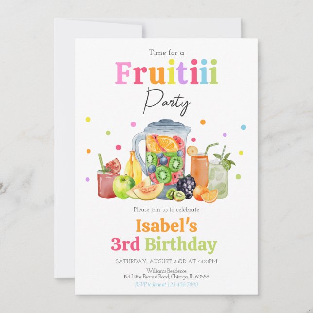 Fruitti Birthday Inbjudningar (Framsida)