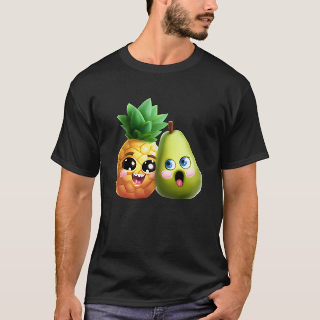 Fruity Love  Pear and Pineapple in Love T Shirt (Framsida)