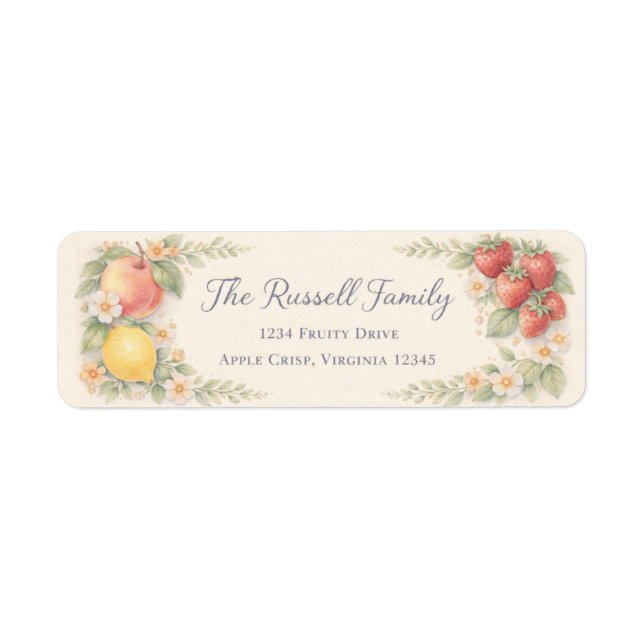 Fruity Return Address Label Returadress Etikett (Framsidan)