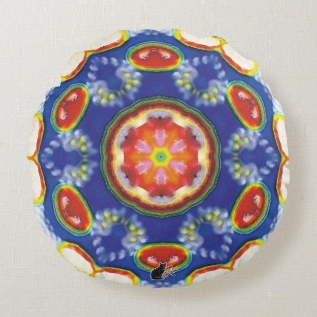 FruityTooty Kaleidoscope Rund Kudde (Framsidan)