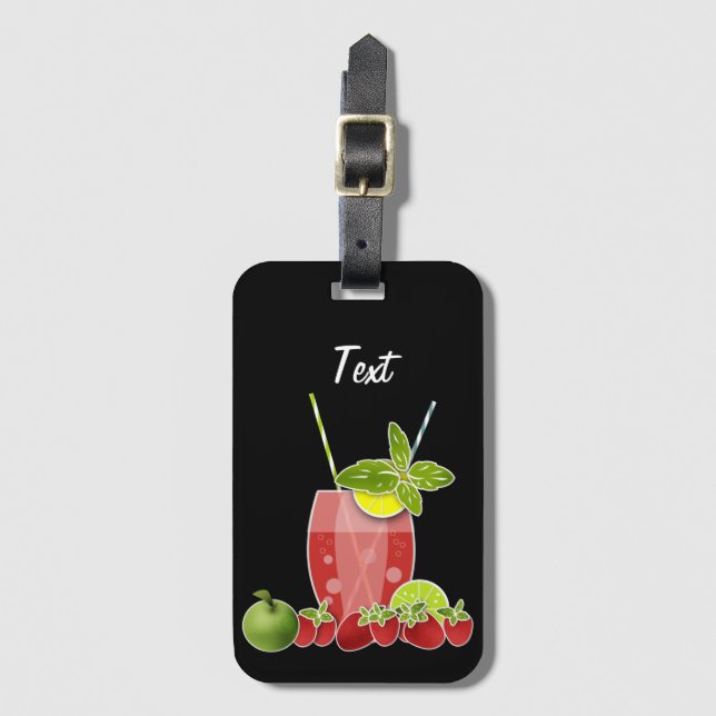 Frukcocktail-äppeläpple citronlime retro bagagebricka (Framsida vertikal)