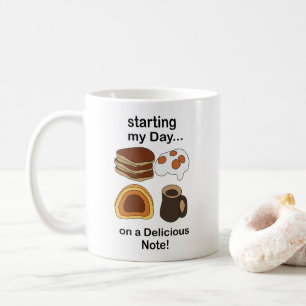 Frukost Börjar Min Dag På En Läcker Not Kaffemugg