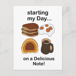 Frukost Börjar Min Dag På En Läcker Not Vykort