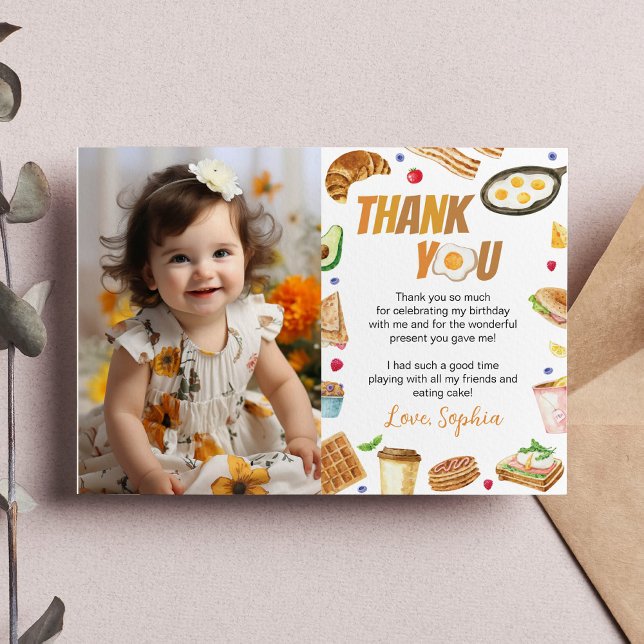 Frukost Brunch Födelsedag Foto Tackkort Tack Kort (Skapare uppladdad)