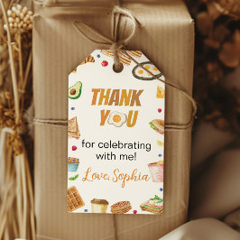 Frukost Brunch Födelsedagsfest Tack Kort Tag