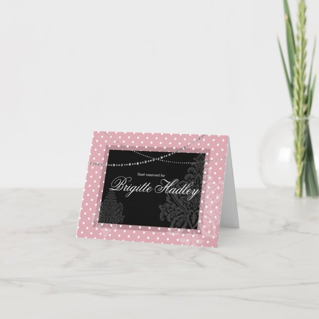 Frukost & Brunch Rosa och vit polka dots Helgkort (Framsida)