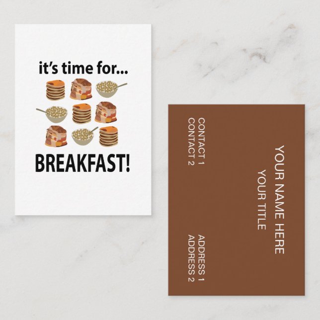 Frukost Dags för frukost Café Visitkort (Fram/baksida)