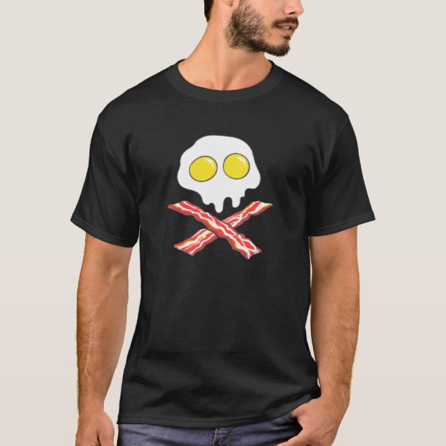 Frukost för älskare för gris för Crossbones för Tee (Framsida)