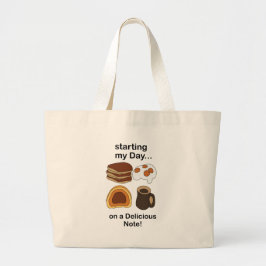 Frukost för en läcker start på dagen jumbo tygkasse