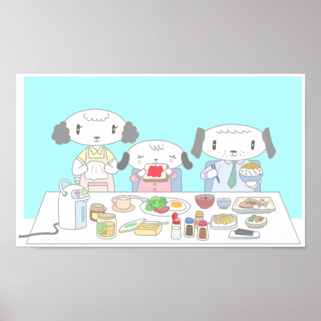 Frukost för hundfamiljen. poster (Framsidan)