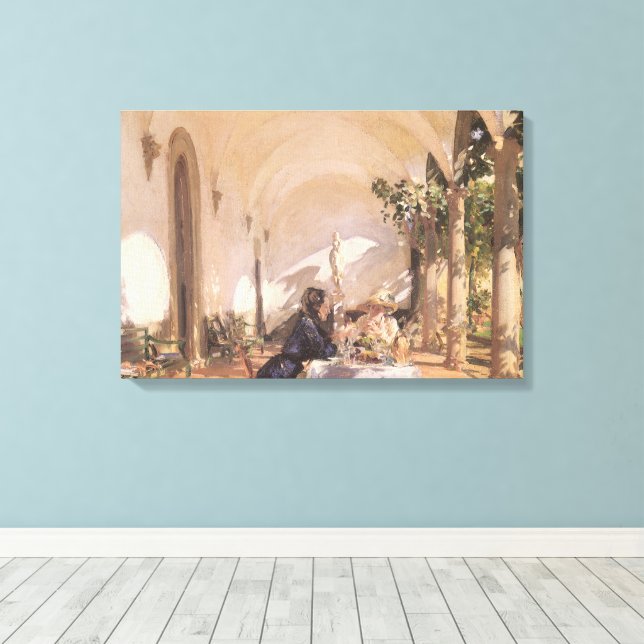 Frukost i loggian av John Singer Sargent Canvastryck (Insitu (trägolv))