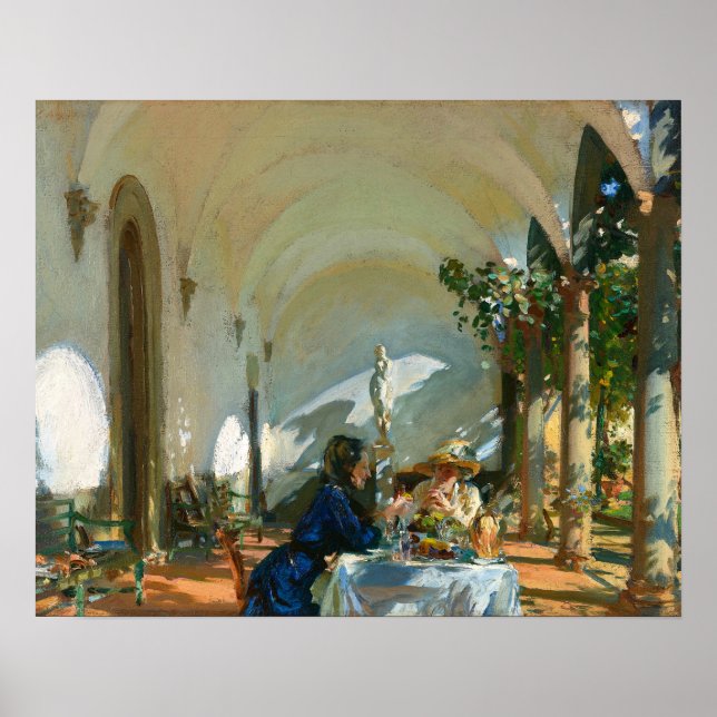Frukost i Loggian, Sargent 1910  Poster (Framsidan)