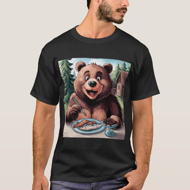 Frukost i naturen, oljemålning. t shirt (Framsida)