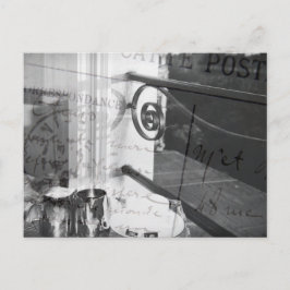 Frukost i Paris, svartvit vykort