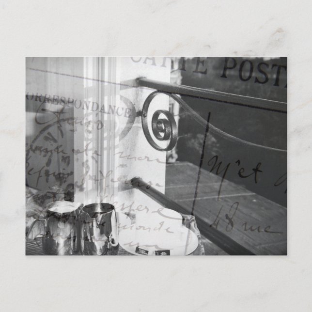 Frukost i Paris, svartvit vykort (Framsida)