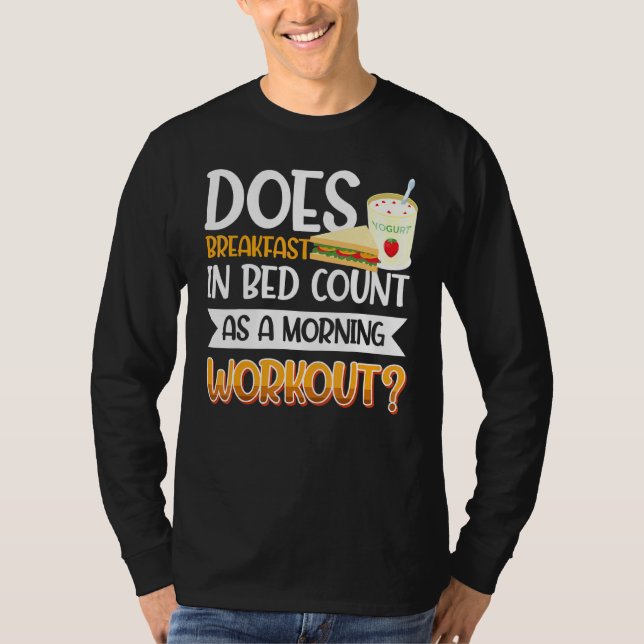 Frukost i säng matlagning ägg träning t shirt (Framsida)