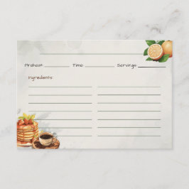 Frukost i sängen Grundreceptkort Tilläggskort