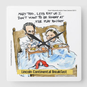 Frukost med Lincoln Rolig väggklocka