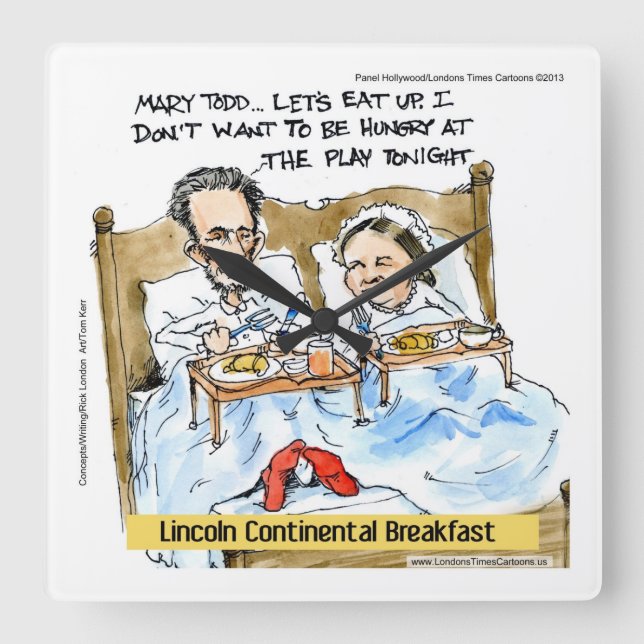 Frukost med Lincoln Rolig väggklocka (Framsida)