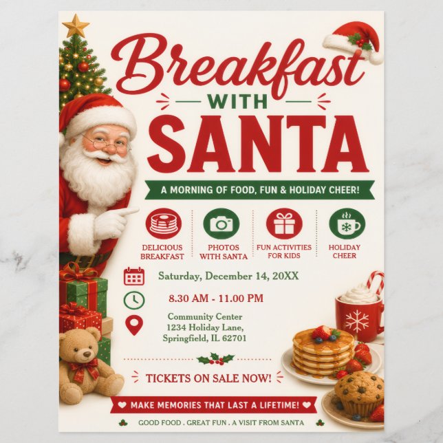 Frukost med tomte flyer (Framsidan)