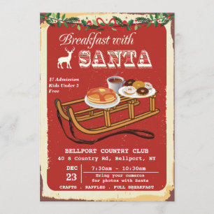 Frukost med tomte julfest inbjudan
