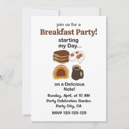 Frukost På En Läcker Not Fest Inbjudningar