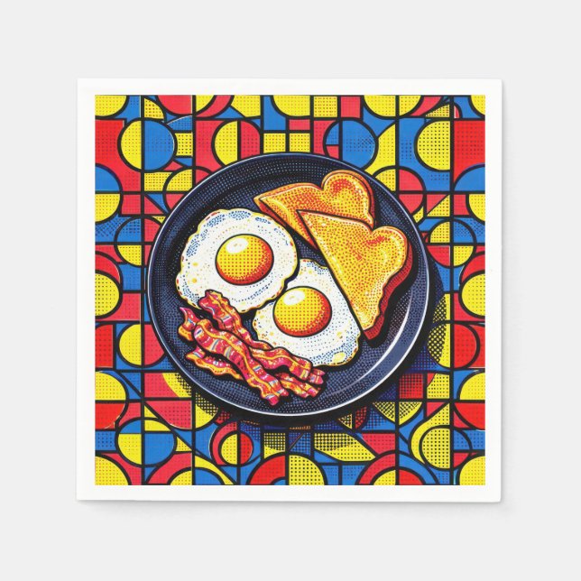 Frukost Pop Art Pappersservett (Framsidan)