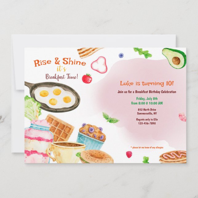 Frukost serveras inbjudningar (Framsida)