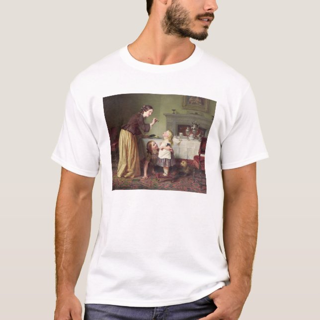 Frukost Time - morgonen spelar (olja på kanfas) Tee Shirt (Framsida)