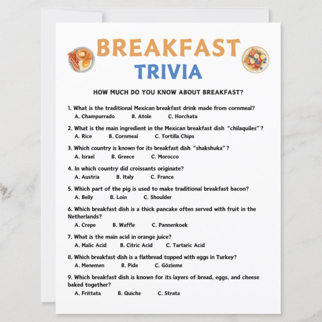 Frukost Trivia Spel (Framsida)