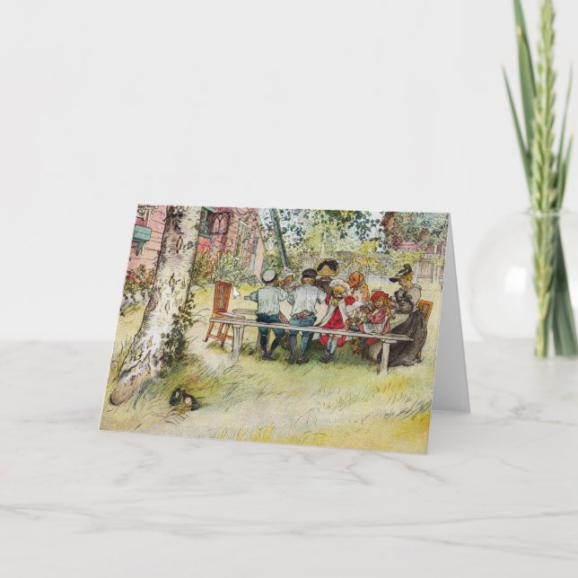 Frukost under den stora björken av Carl Larsson Kort (Framsida)