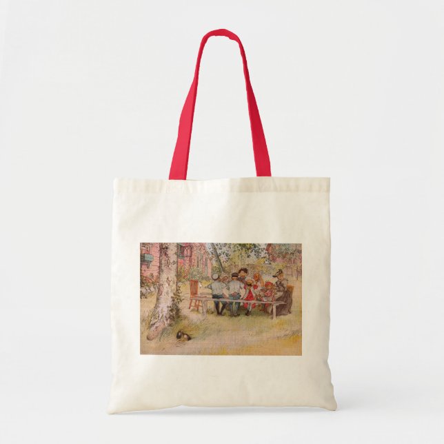 Frukost under stora björken av Carl Larsson Tygkasse (Framsidan)
