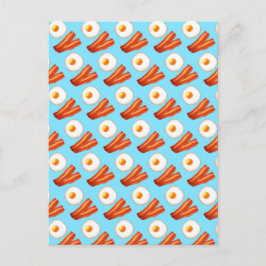 Frukostbacon och ägg vykort