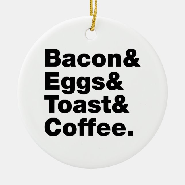 Frukosten (Bacon & Eggs & Toast & Coffee) Julgransprydnad Keramik (Framsidan)