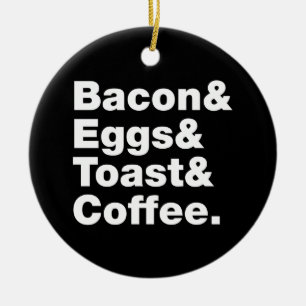 Frukosten (Bacon & Eggs & Toast & Coffee) Julgransprydnad Keramik