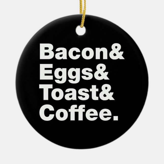 Frukosten (Bacon & Eggs & Toast & Coffee) Julgransprydnad Keramik (Framsidan)