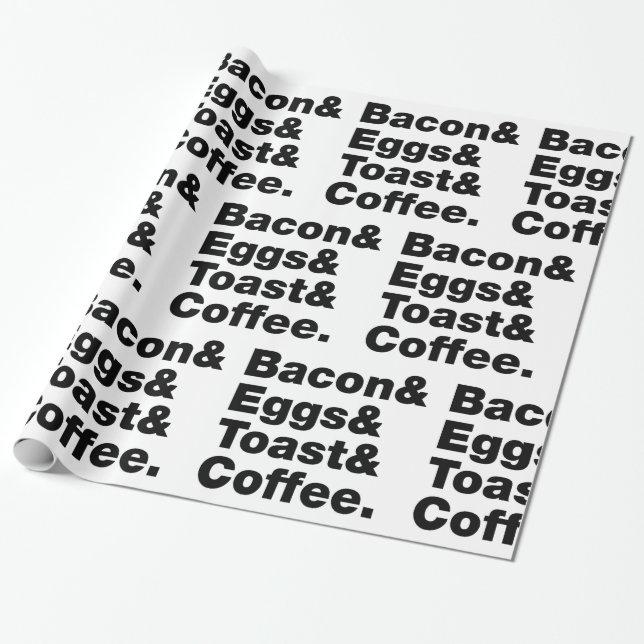 Frukosten (Bacon & Eggs & Toast & Coffee) Presentpapper (Utrullad)
