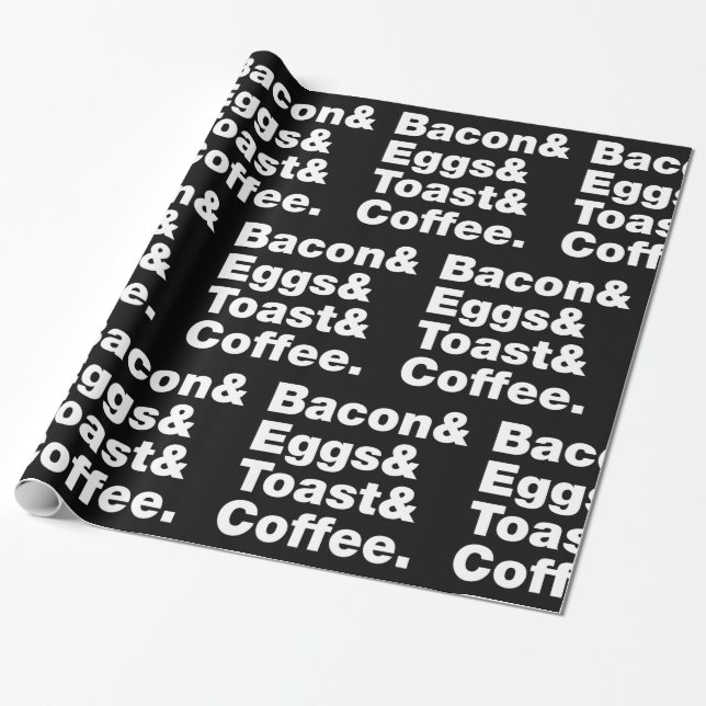 Frukosten (Bacon & Eggs & Toast & Coffee) Wrappin Presentpapper (Utrullad)