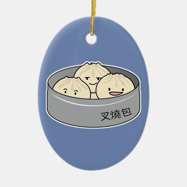 Frukosten för den dunkla summan för grisbullen julgransprydnad keramik (Framsidan)