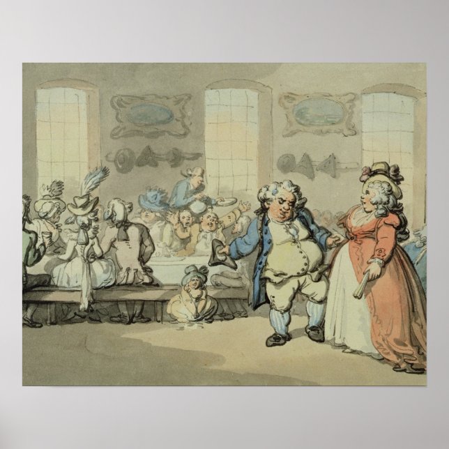Frukosten, från "Scenes at Bath" (w/c & bläck och Poster (Framsidan)