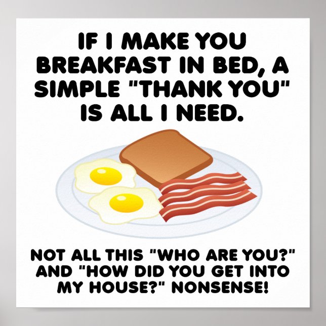Frukosten i Bed Funny Poster (Framsidan)